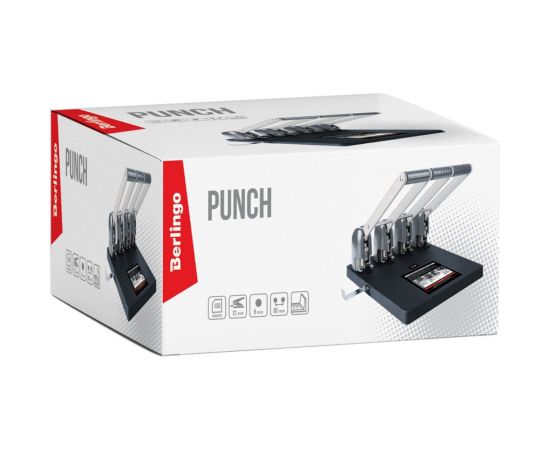 Мощный дырокол BERLINGO Heavy Duty на четыре отверстия 150 листов, черный, с линейкой DDm_15041 – изображение 2