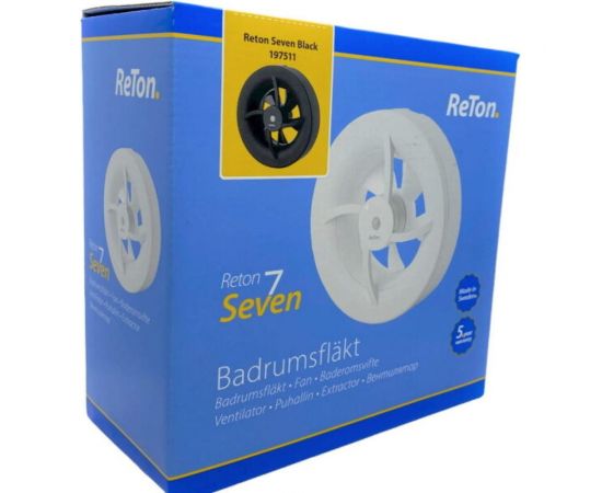 Вытяжной вентилятор RETON Seven Black, d100мм, 7 режимов, Швеция 197511 – изображение 3