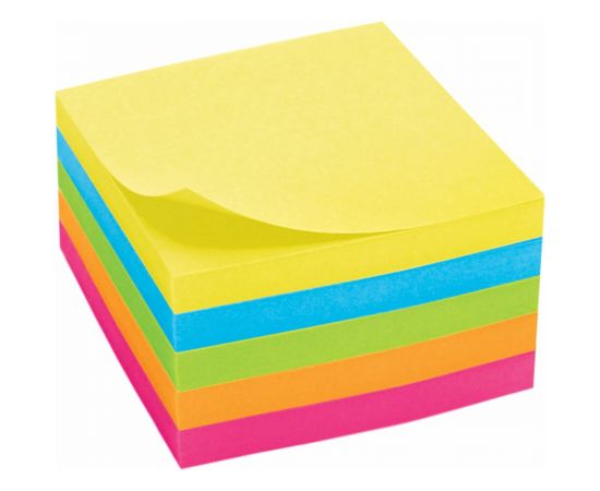 Самоклеящийся блок BRAUBERG стикеры, 51х51 мм, 400 листов, неоновый, 5 цветов 122857 – изображение 3