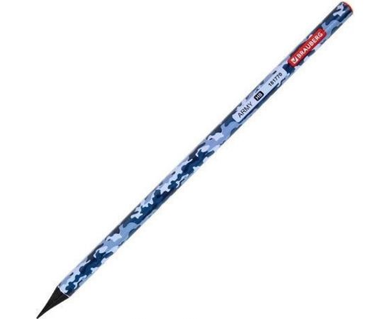 Чернографитный карандаш BRAUBERG ARMY 1 шт, HB, корпус ассорти 181770 – изображение 3