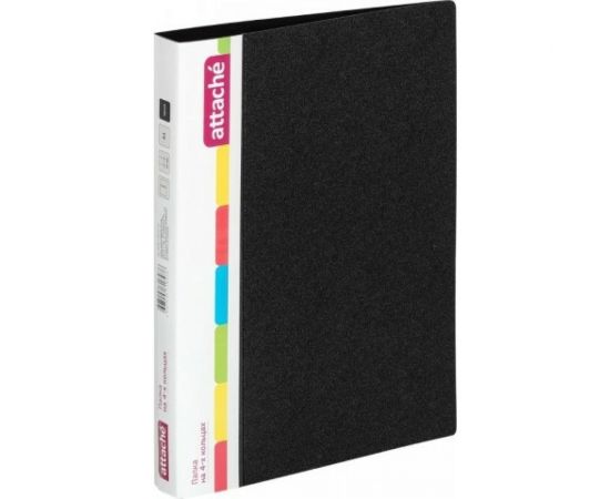 Пластиковая папка 30 шт в упаковке Attache на четырех кольцах 25/32 мм А4 черная F504/07 50256 – изображение 4