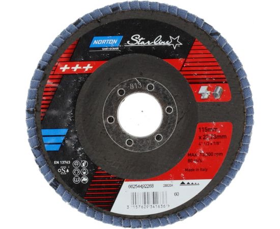 Круг лепестковый Nsl по металлу 115x22 мм, P60 цирконий NORTON 66254492268 – изображение 4