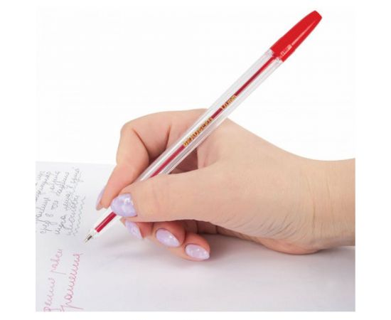 Прозрачные шариковые ручки BRAUBERG Line НАБОР 10 шт, узел 1 мм, линия письма 0,5 мм, 141874 – изображение 4