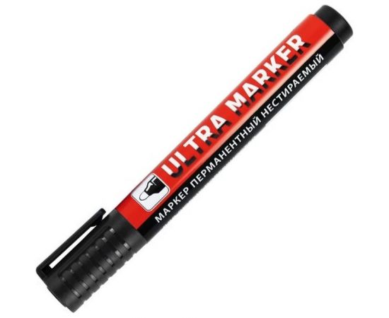 Перманентный маркер BRAUBERG ULTRA MARKER черный, 3.5 мм, с клипом 152204 – изображение 5