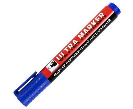 Перманентный маркер BRAUBERG ULTRA MARKER синий, 3.5 мм, с клипом 152206 – изображение 5