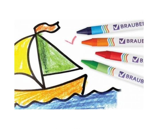 Восковые карандаши BRAUBERG ПИФАГОР 12 цветов 222962 – изображение 5
