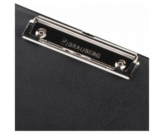 Доска-планшет BRAUBERG ""NUMBER ONE"" горизонтальная 318x228 мм, с прижимом, А4, картон/ПВХ, черная 232223 – изображение 5