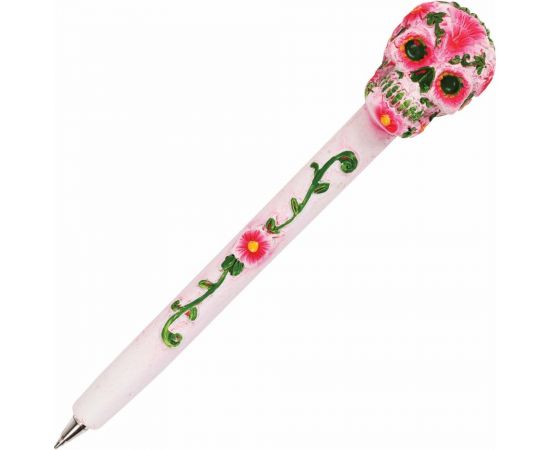 Фигурная ручка BRAUBERG Черепа, синяя, 4 дизайна письма 0.5 мм, дисплей 142752 – изображение 5