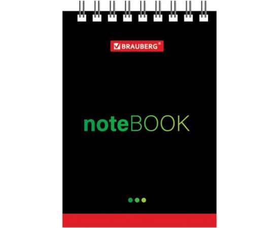 BRAUBERG Блокнот МАЛЫЙ ФОРМАТ 75х105мм А7, 40л, гребень, картон, клетка, Черный стиль, 129855 – изображение 5