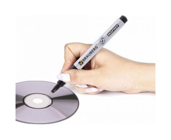 Маркер BRAUBERG для CD и DVD, черный, тонкий наконечник, 1мм 150418 – изображение 10
