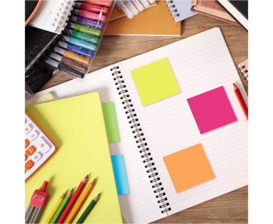 Самоклеящийся блок BRAUBERG стикеры, 51х51 мм, 400 листов, неоновый, 5 цветов 122857 – изображение 10