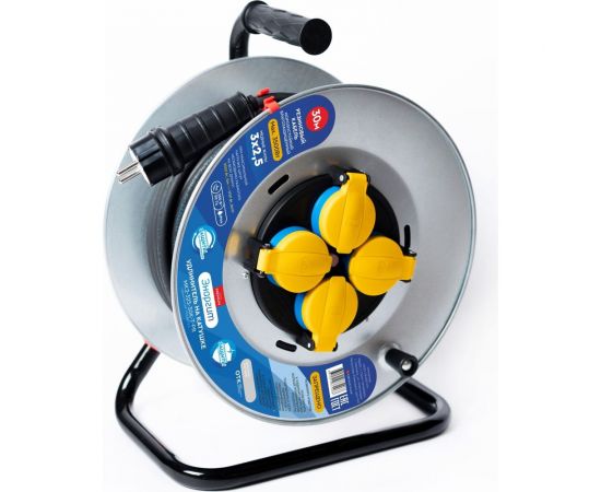 Удлинитель на металлической катушке энаргит МК2: кг 3х2,5 50 метров МК2-325-50К-Т 