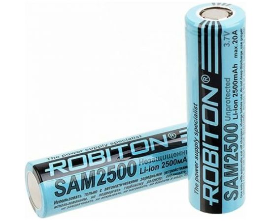 Аккумулятор ROBITON SAM2500 20А Samsung 18650-25R без защиты 15704 