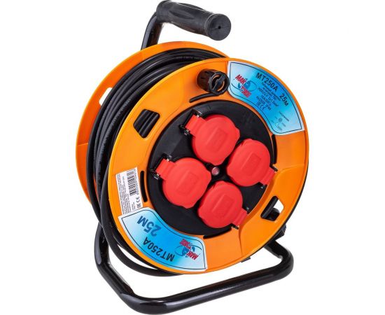 Кабельный однофазный удлинитель MTG на катушке ПВX, 4X220В MT250А H05VV-F 3x1,50мм2 25м 7333 