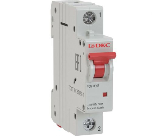 Автоматический модульный выключатель DKC YON MD63 1P 6А C 10kA MD63-1C6-10 