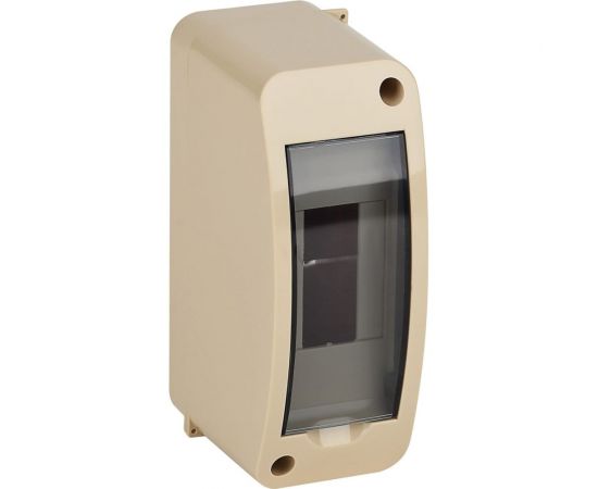 Щиток открытой проводки Рувинил Тусо на 2 модуля с вертикальной дверцей 140x55x85 мм бежевый 68302БЖ 