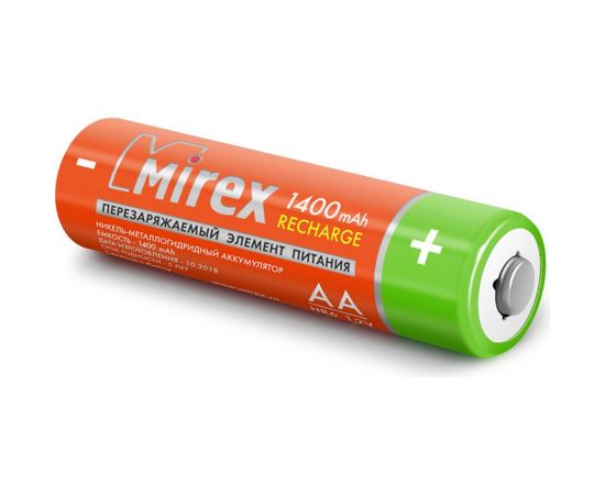 Аккумулятор Mirex, Ni-MH HR6 / AA 1400mAh 1,2V 4 шт ecopack 23702-HR6-14-E4 