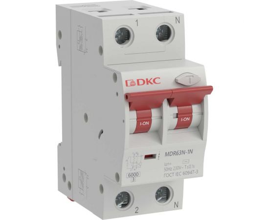 Автоматический выключатель дифференциального тока DKC авдт yon mdr63n 1p+n 40a c 30ma 6ka тип a MDR63N-1N2C40-A 