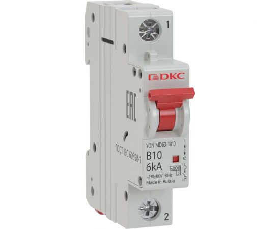 Автоматический модульный выключатель DKC YON MD63 1P 10А B 10kA MD63-1B10-10 
