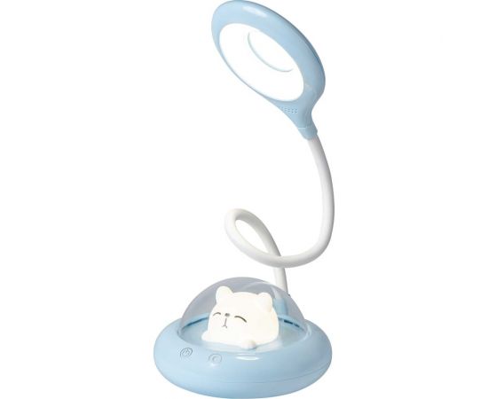 Аккумуляторный настольный светильник-ночник ФОТОН КОСМИЧЕСКИЙ КОТ, голубой 25074 