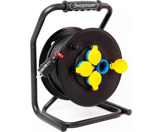 Удлинитель на пластиковой катушке энаргит ПК-2: кг 3x2,5 (30 метров, ip 44) c термодатчиком ПК2-325-30К-4-44-Т 