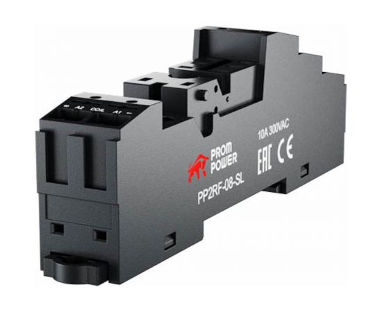 Колодка для реле Prompower pg2r2-s (двухполюсное), пружинные клеммы, pp2rf-08-sl PP2RF08SL 