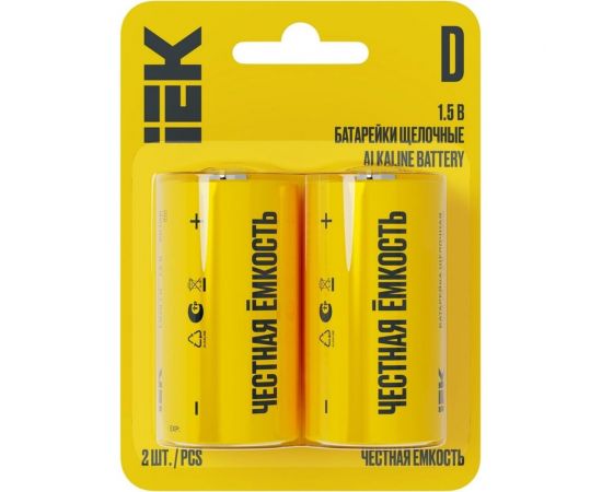 Щелочная батарейка IEK alkaline optima lr20/d (2шт/блистер) ABT-LR20-OP-L02 