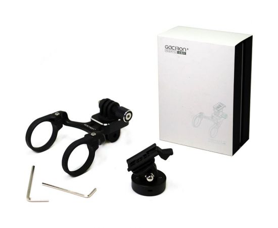 Крепление переднего фонаря GACIRON H09, алюм.черный, 2хомута, совместим с Go-Pro, Garmin H000015919 