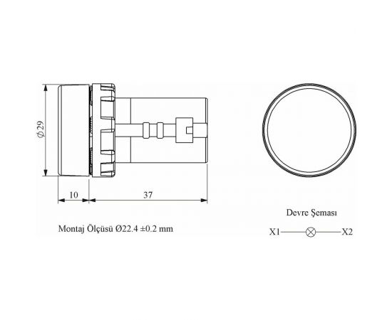 Сигнальная арматура Emas моноблочная 24 В синяя MBSD024M – изображение 2