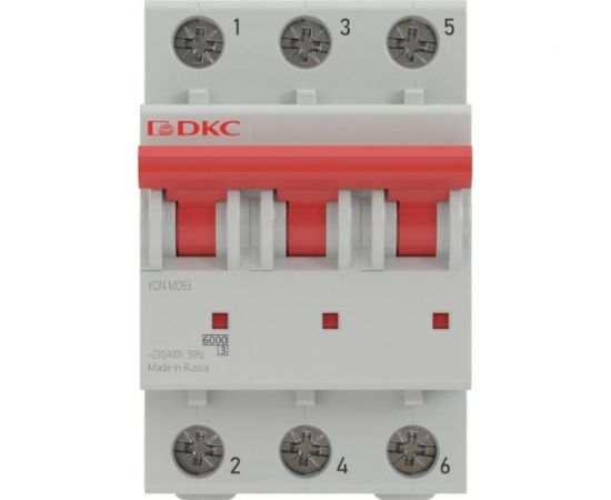 Автоматический модульный выключатель DKC YON MD63 3P 10А C 10kA MD63-3C10-10 – изображение 2