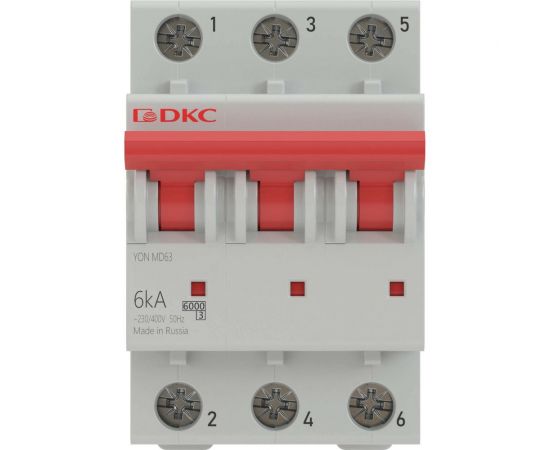 Автоматический модульный выключатель DKC YON MD63 3P 6А C 6kA MD63-3C6-6 – изображение 2