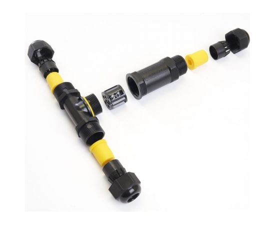 Соединитель-коннектор STEKKER для проводов LD530, 3-контактный, водонепроницаемый (клемма 3pin), черный 49116 – изображение 2