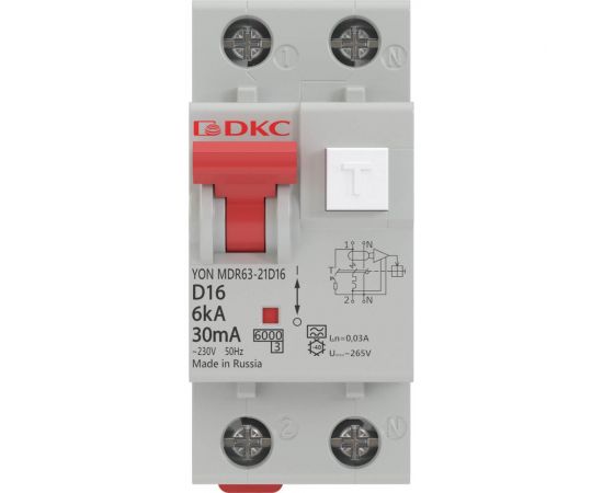 Автоматический выключатель дифференциального тока DKC авдт yon mdr63 1p+n 6a c 30ma 6ka тип a MDR63-22C6-A – изображение 2