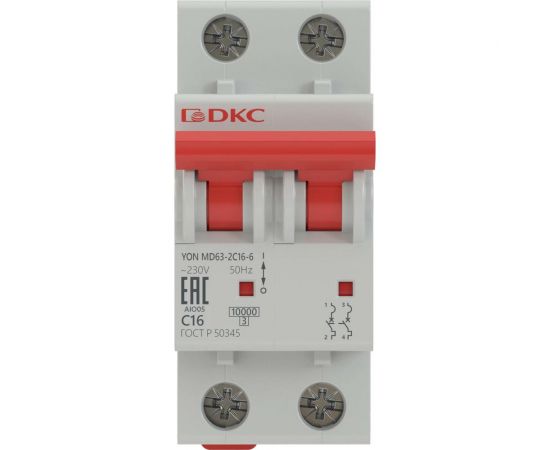 Автоматический модульный выключатель DKC YON MD63 2P 25А C 6kA MD63-2C25-6 – изображение 2