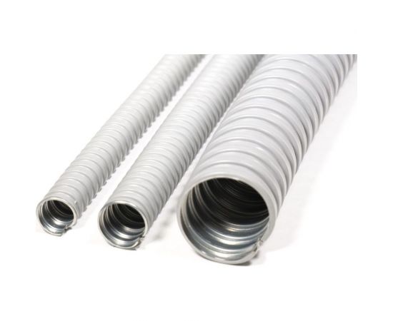 Металлорукав в пвх изоляции ГОФРОМАТИК мрпи нг 15 (50 м/уп.) серый zeta41911 – изображение 2