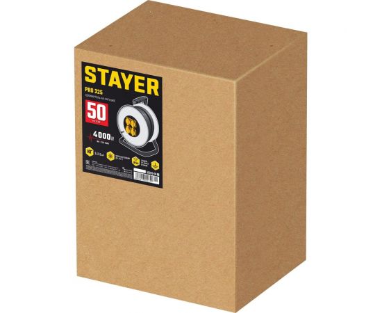 Силовой удлинитель на стальной катушке STAYER Pro 325 КГ 3x2.5 50м 55076-50_z01 – изображение 3