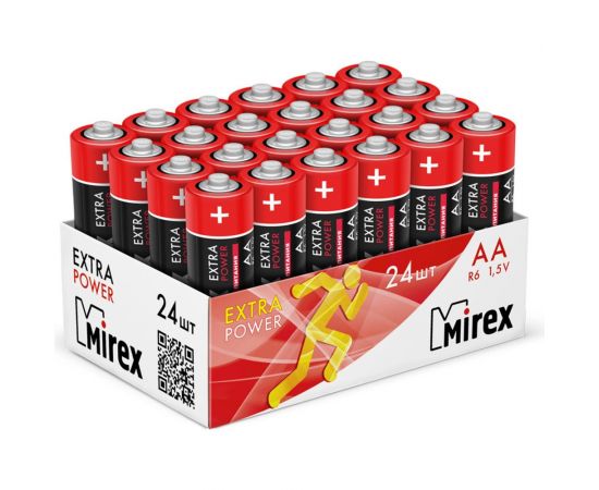 Солевая батарея Mirex r6/aa 1,5v 24 шт showbox 23702-ER6-B24 – изображение 3