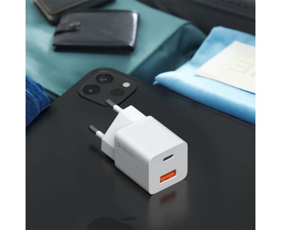 Сетевое зарядное устройство Deppa USB-C + USB-A, PD 3. 0, QC 3. 0, GaN, 20Вт, белый 11410 – изображение 4