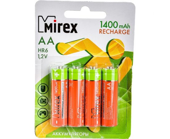Аккумулятор Mirex, Ni-MH HR6 / AA 1400mAh 1,2V 4 шт ecopack 23702-HR6-14-E4 – изображение 4