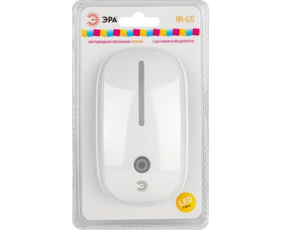 Светодиодный светильник ночник ЭРА NN620LSW в розетку, с датчиком, освещенности, белый Б0057211 – изображение 5