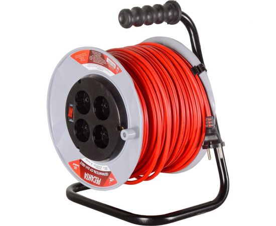 Силовой удлинитель Ресанта на катушке, СУ-2x1-50/2 (с выкл., 4 розетки) 61/118/5 – изображение 6