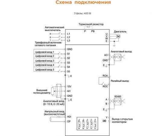 Преобразователь частоты INSTART sdi-g4.0-4b 4квт, 8.5а, 3ф, 380в, 50гц/60гц, ip20, с панелью управления 00030800 30800 – изображение 10