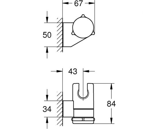 Настенный держатель GROHE регулируемый 27595000 – изображение 2