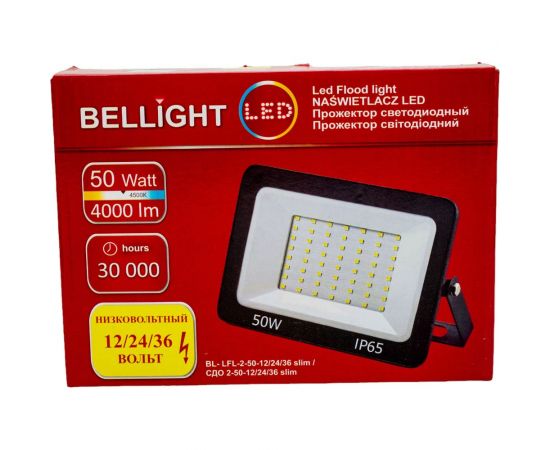 Светодиодный прожектор BELLIGHT BL-LFL-2-50-12/24/36 slim/СДО 2-50-12/24/36 slim, 4500К, 4000 Lm, IP65 71712413 – изображение 6