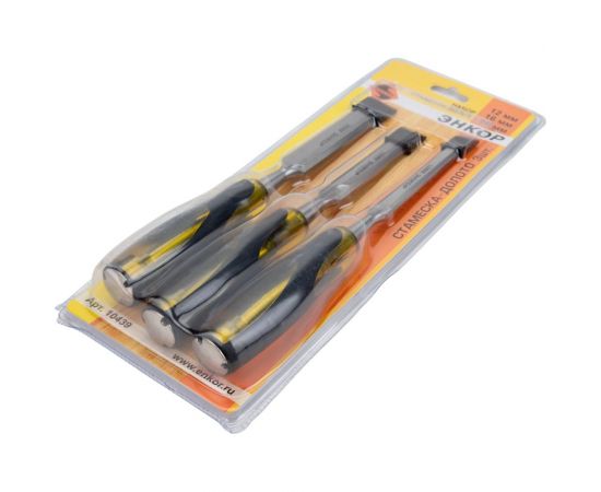 Набор стамесок-долот Энкор 3шт, 12,16,20мм, блистер 10439 – изображение 3