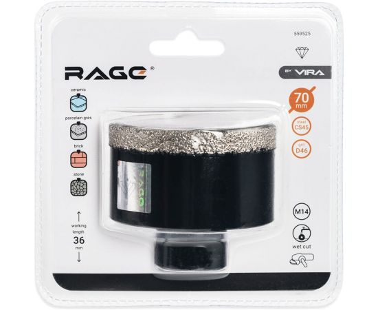 Коронка алмазная по керамике 70 мм для УШМ VIRA 559525 – изображение 7