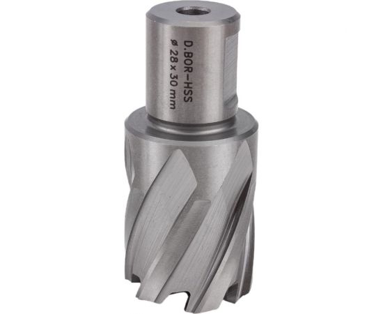 Сверло корончатое HSS по металлу (28х30/63 мм; Weldon 19) D.BOR CD-HSS-030-028-W – изображение 5