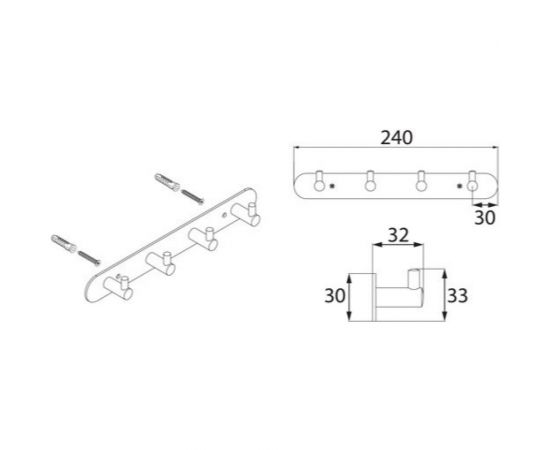 Планка 4 крючка FIXSEN НOTEL 31005-4 – изображение 4