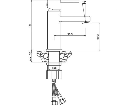 Смеситель для раковины Olives TORRES черный 17100TRB – изображение 2