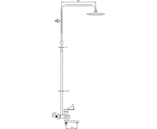 Душевая стойка со смесителем G-lauf тропический душ, хром NOB16-A128 – изображение 2